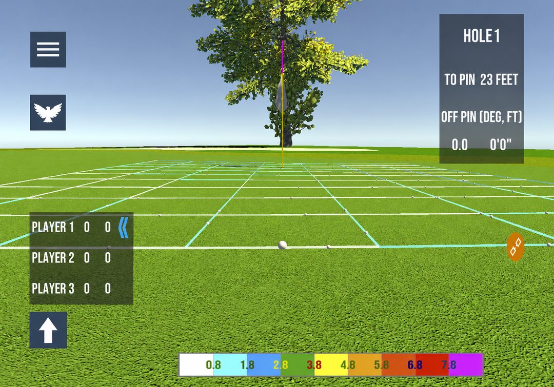 หน้าจอ Play Mode พร้อม slope gridline