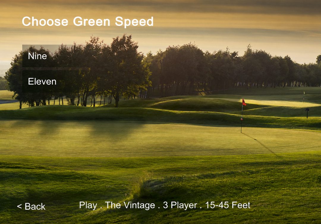 หน้าตั้งค่า Green Speed ในแอป ONEPUTT
