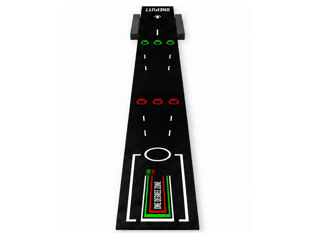 ONEPUTT PROex black nylon mat, 2.90 CM length with One Degree Zone at 1 and 2 yards